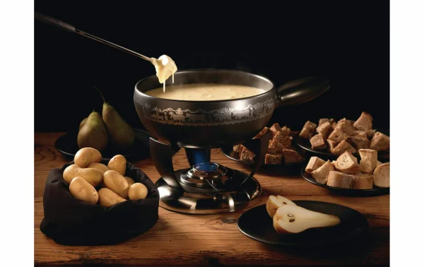 Acheter ✨ Stöckli Service à Fondue Au Fromage Remontée Mécanique Alpine 7 Pièce/s, Noir – Kit De Fondue 😍 3