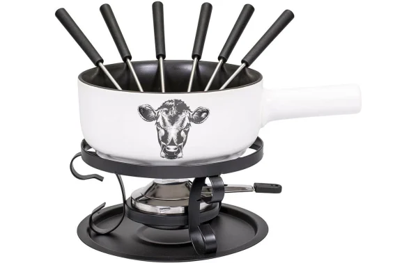 Sortie 🥰 Kadastar Service à Fondue Au Fromage Vache E22 9 Pièce/s, Blanc – Kit De Fondue ⭐ 1