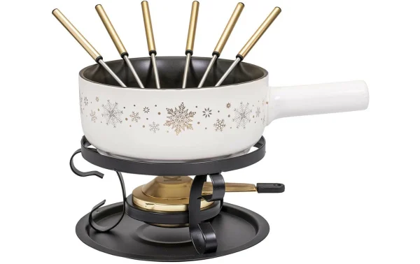 Meilleure vente 🤩 Kadastar Service à Fondue Au Fromage Sparkling Wint E22 9 Pièce/s, Noir/Blanc – Kit De Fondue ✨ 1