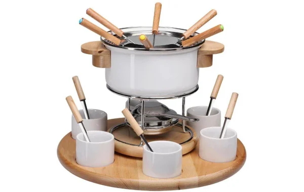 Budget ⭐ Nouvel Service à Fondue à La Viande Larissa 23 Pièce/s, Brun/Blanc – Kit De Fondue 👍 1